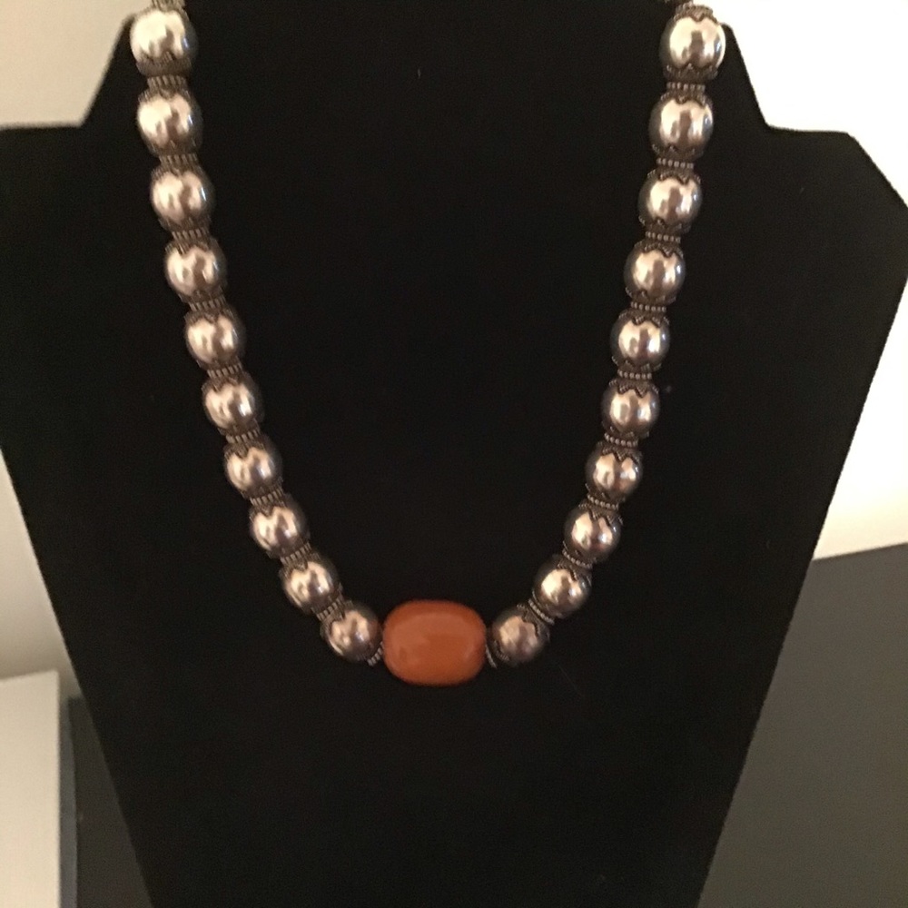 Silver Beaded Necklace